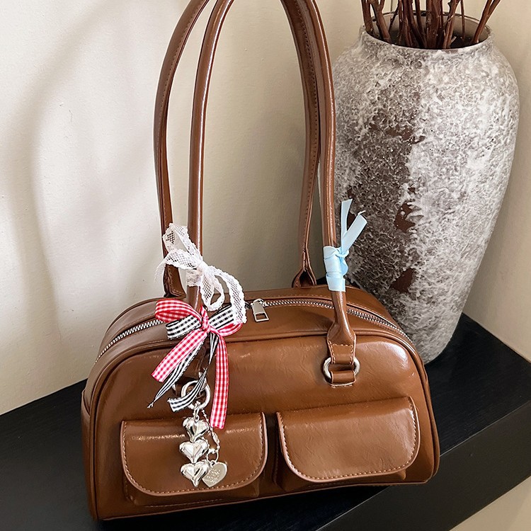 Yunzhen's same style Maillard commuter bag for women, Spring/Summer 2025, retro and versatile single-shoulder bag with large capacity Specification drawing