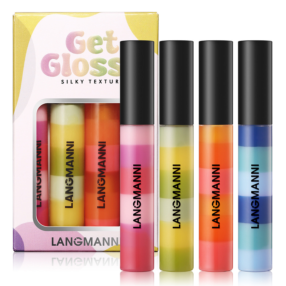 LANGMANNI Layered Lip Oil Rainbow Color Lip Oil full figure