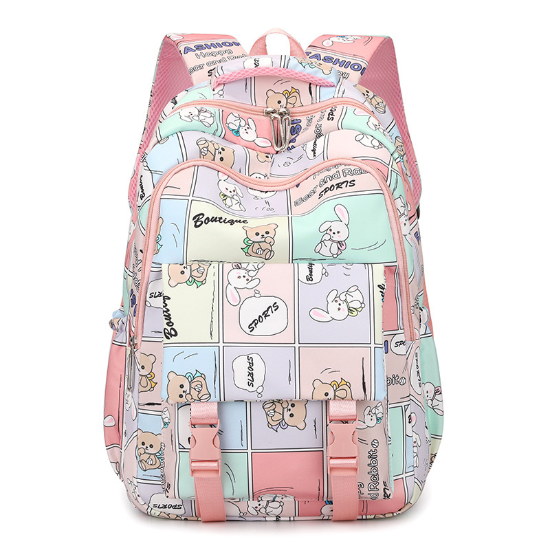 The new schoolbag is dirt-resistant for primary school students. It has a large capacity for grades 34 and 56 and a high appearance level printed backpack for junior high school students Item Picture