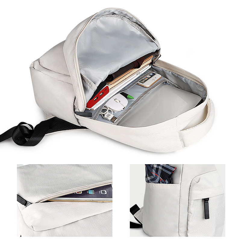 New school bag for boys and girls, computer backpack, waterproof outdoor casual business, large capacity 15.6 inches, simple and elegant details Picture