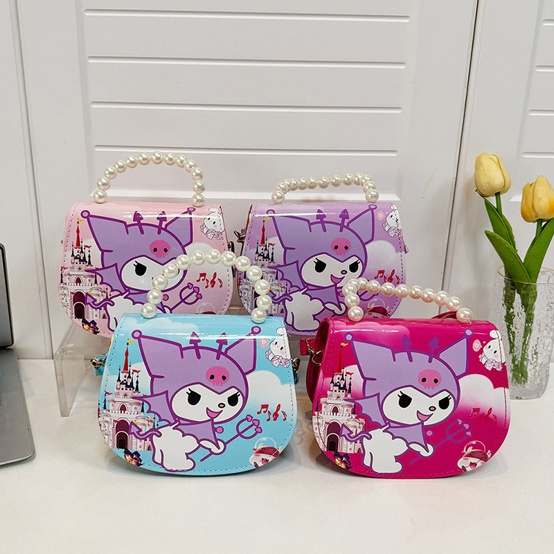 2024 Cartoon Kuromi Children's single-shoulder Bag for Little Girls, a cute Korean version of Instagram for kindergarten, paired with a crossbody small bag full figure
