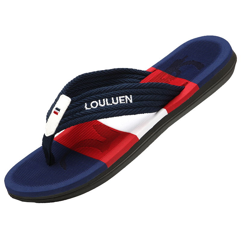 European and American cross-border flip-flops for men, summer anti-slip beach outerwear slippers, men's flip-flops, casual sandals Item Picture