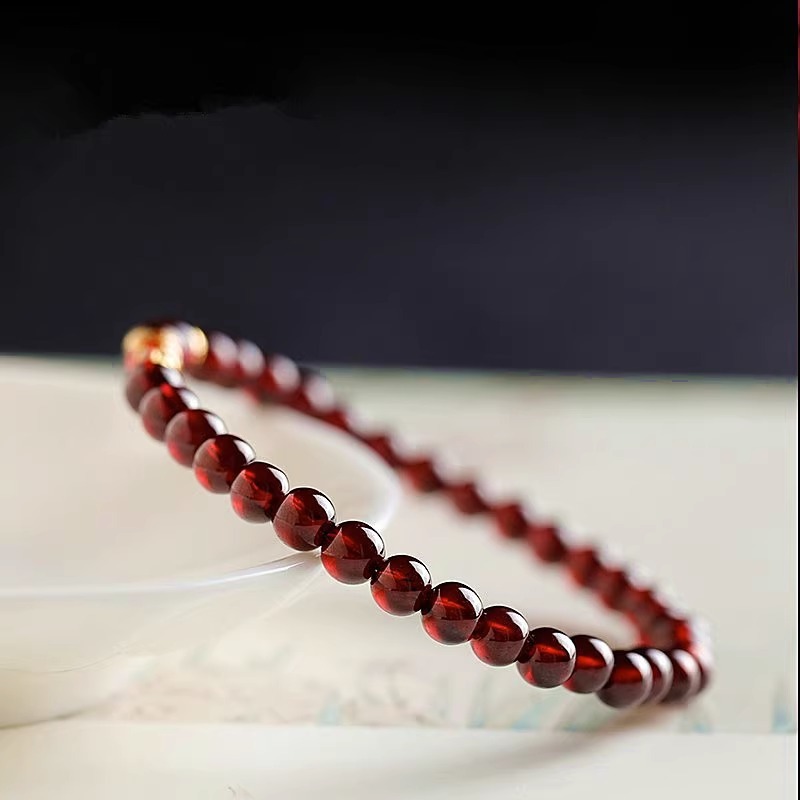 S925 Silver Koi Multi-Ring Crystal Bracelet for Women, Chinese style zodiac Year jewelry, Natural wine red garnet crystal Bracelet 201 Application Scenario