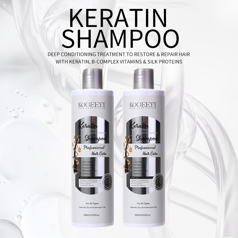 KOGEEYY Cross-border Exclusive Keratin Peptide shampoo 550ml Salon Hair Repair Shampoo Specification drawing