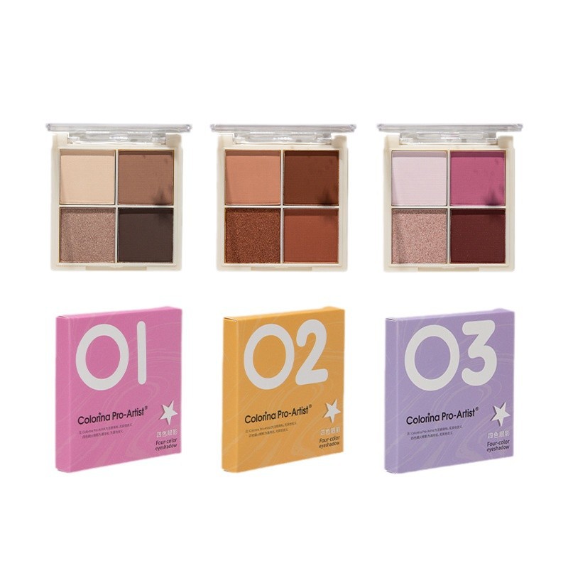Four-color eyeshadow, pearlescent and matte, brightening, not easy to smudge, daily makeup, affordable eyeshadow palette wholesale, genuine cosmetics Item Picture