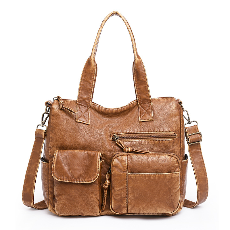 New women's bag 2023, European and American retro large-capacity tote bag, middle-aged mom bag, single-shoulder crossbody bag, export backpack Item Picture