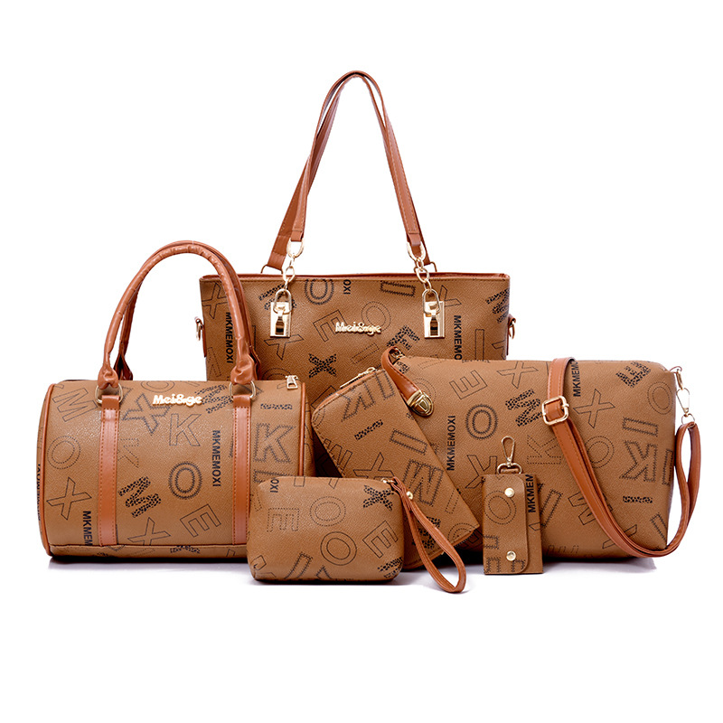 Cross-border foreign trade large-capacity new European and American retro mother-and-child bag multi-piece set women's bag, single-shoulder crossbody handbag full figure