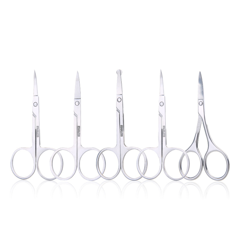 Meilamei stainless steel beauty eyebrow scissors, round head small scissors, beauty nose hair scissors, beauty tool K501 Item Picture
