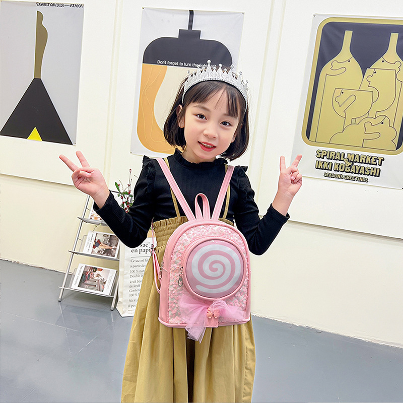 Children's backpacks, cartoon and cute lollipops, kindergarten small backpacks, small schoolbags, fashionable sequins, girls' bags Application Scenario