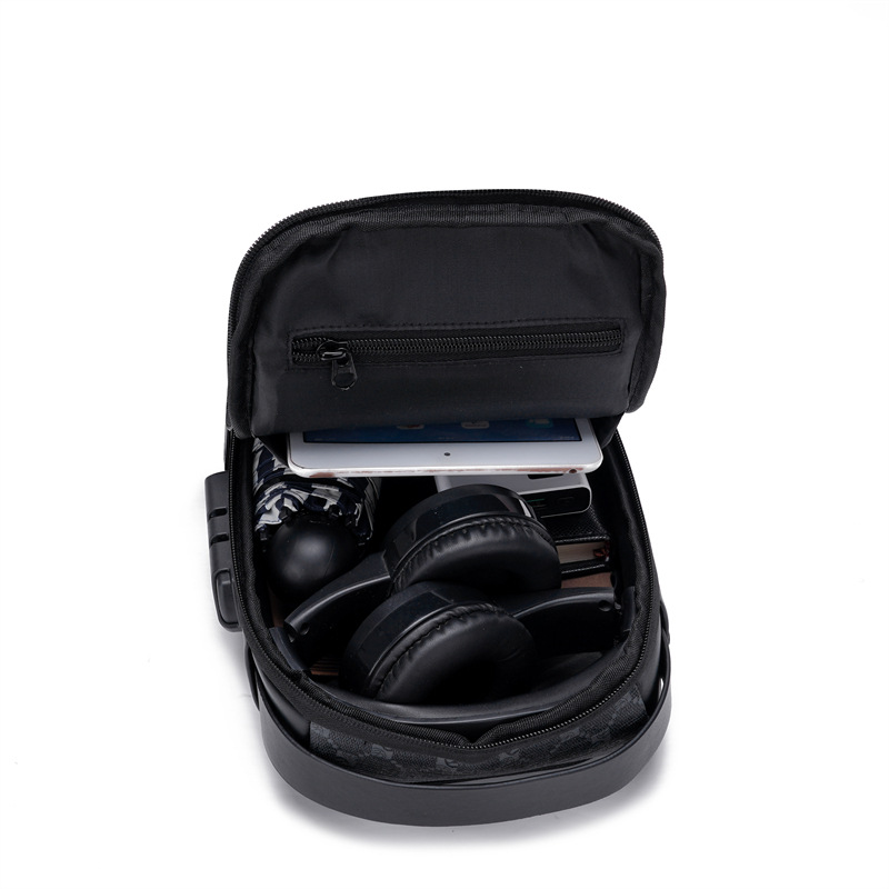 Men's chest bag, crossbody bag, anti-theft password lock, single-shoulder backpack, best-selling water-resistant storage bag, outdoor chest bag Item Picture