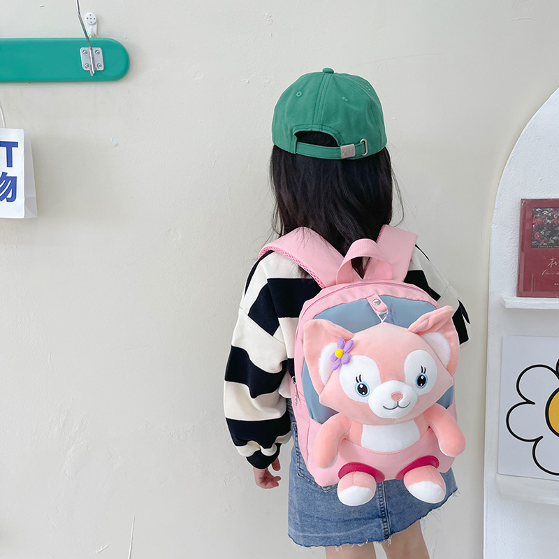 Soft and cute little animal backpacks for kindergarten babies, lightweight canvas travel bags for children aged 1-3 Specification drawing