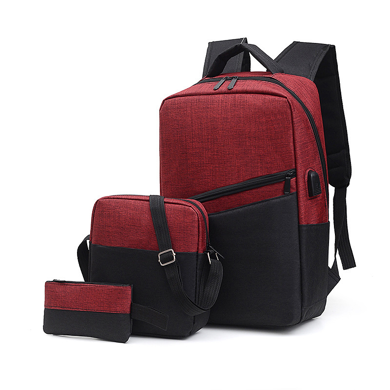 Wholesale of new cross-border fashion three-piece sets of student schoolbags, men's shoulder bags, Korean-style casual bags and computer bags from manufacturers Application Scenario