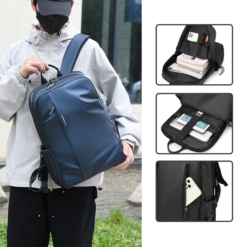 New lightweight backpack, men's large-capacity simple and casual travel backpack, college students' double-shoulder computer bag full figure