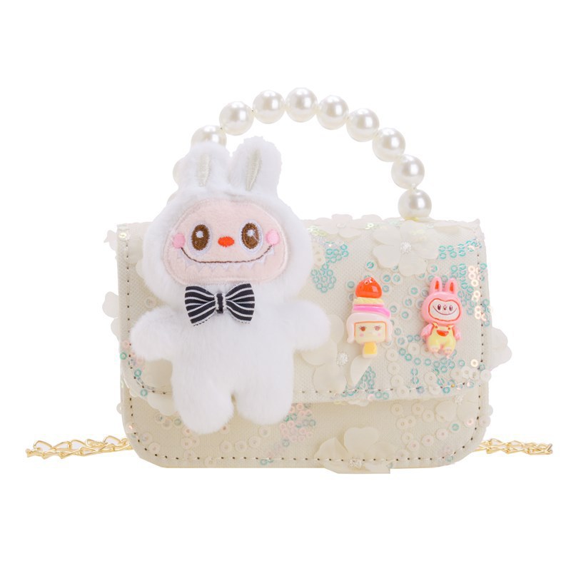 Early autumn children's small bags, girls, children, princesses, fashionable and stylish mermaid pearl handbag, single-shoulder crossbody bag Item Picture