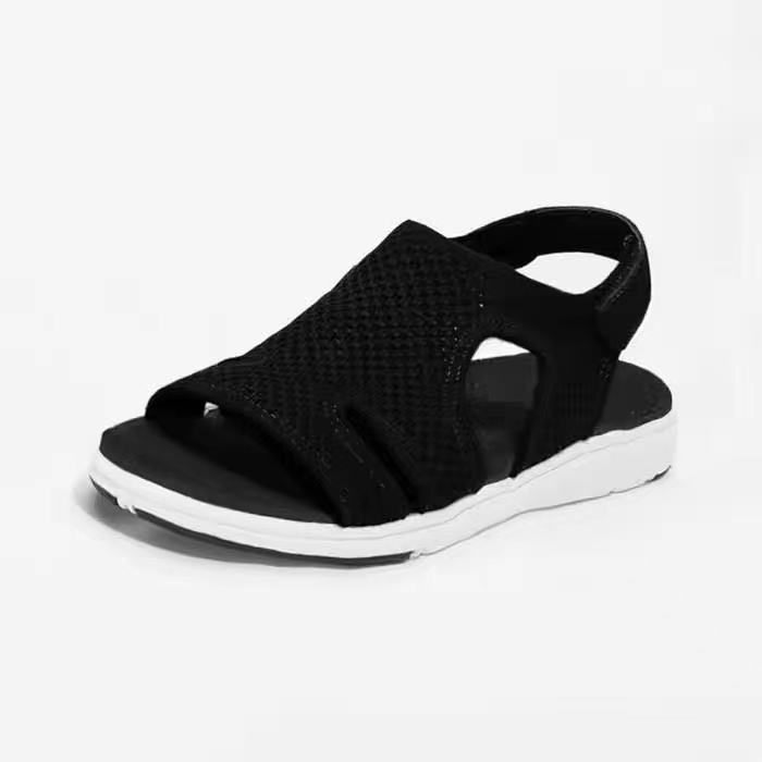 2021 Independent Station Summer New women's sandals, large-sized breathable elastic woven strap thick-soled sandals, casual sandals Item Picture