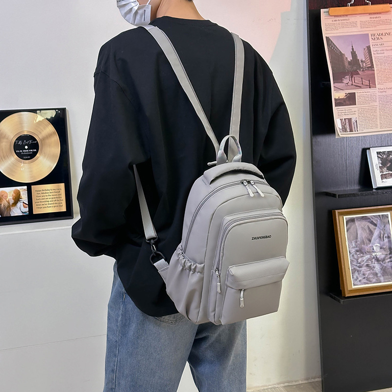 Forest-style schoolbag for junior high school girls, large-capacity 2025 Spring new simple backpack, single-shoulder crossbody backpack Specification drawing