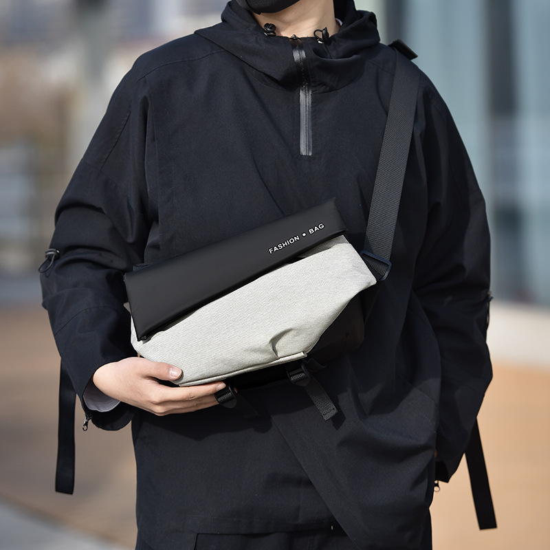 2023 Men's large-capacity crossbody bag, trendy brand motorcycle crossbody single-shoulder bag, sports backpack, men's riding bag details Picture