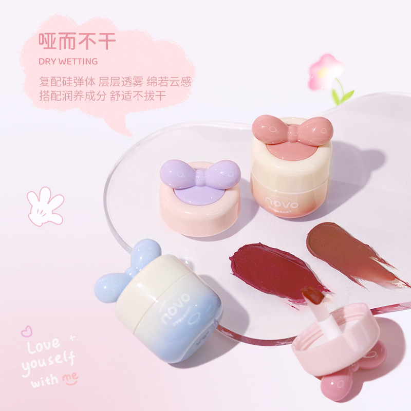 NOVO Sweet Dream Light matte Lip Mud matte finish long-lasting waterproof and non-stick cup, suitable for students to look fair and rosy without makeup details Picture