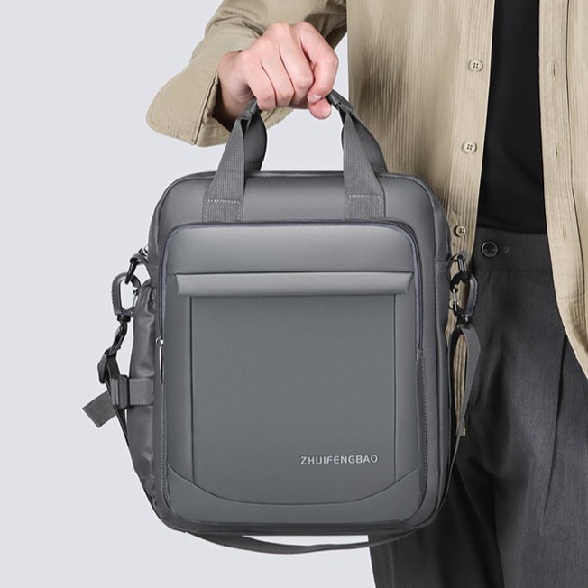 2025 Fashionable men's handbag, business casual single-shoulder bag, Oxford fabric crossbody, large capacity multi-functional briefcase Specification drawing