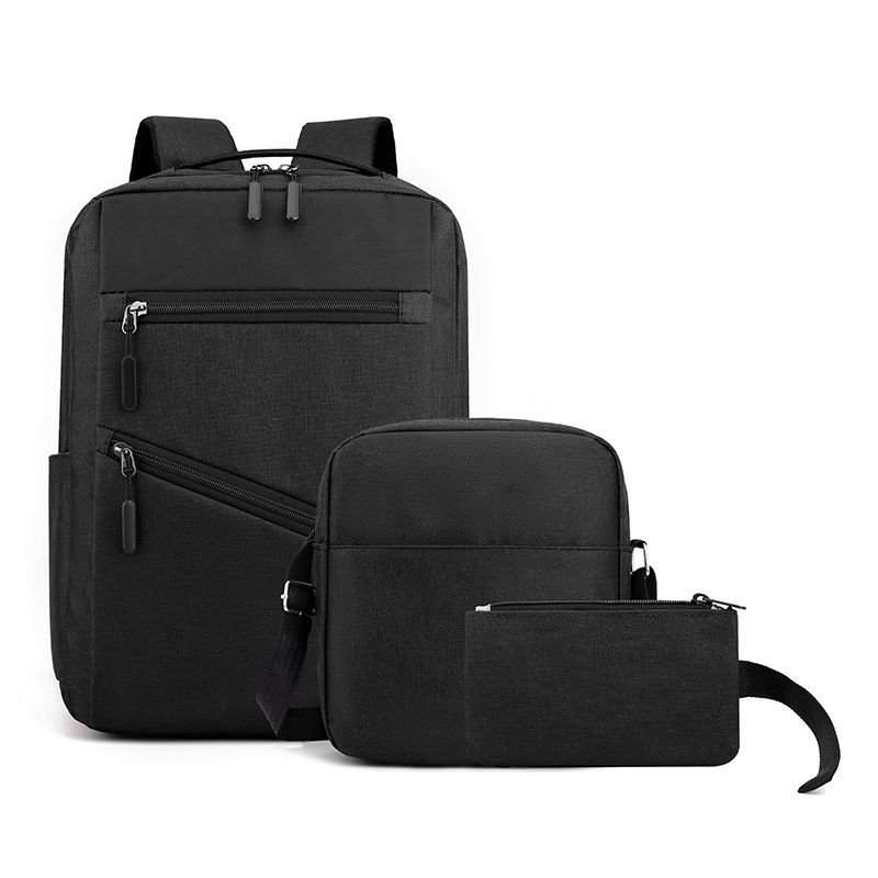 Factory direct sales of business three-piece sets, men's backpacks, fashionable and trendy backpacks, casual and economical school bags, and computer bags Application Scenario