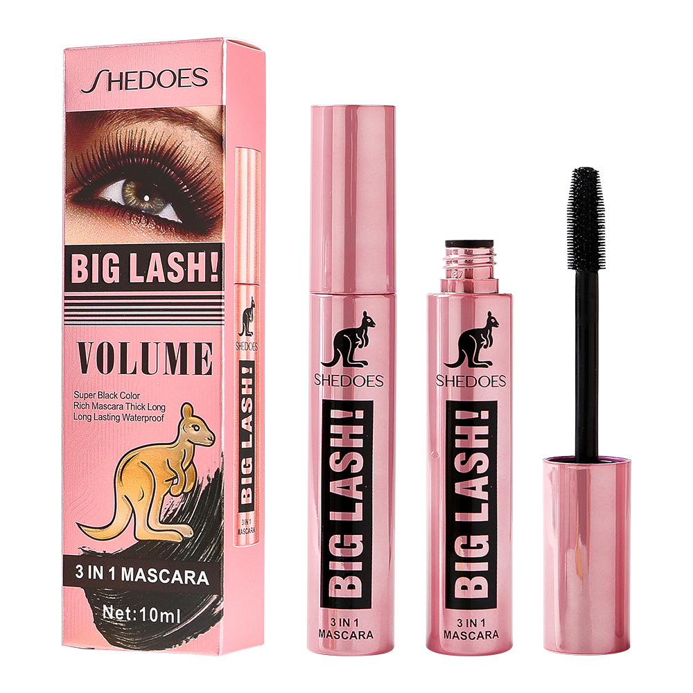Cross-border SHEDOES Kangaroo Mascara: Waterproof, Thick, Long, Curling, Long-lasting, Big Eyes 4D Mascara Item Picture
