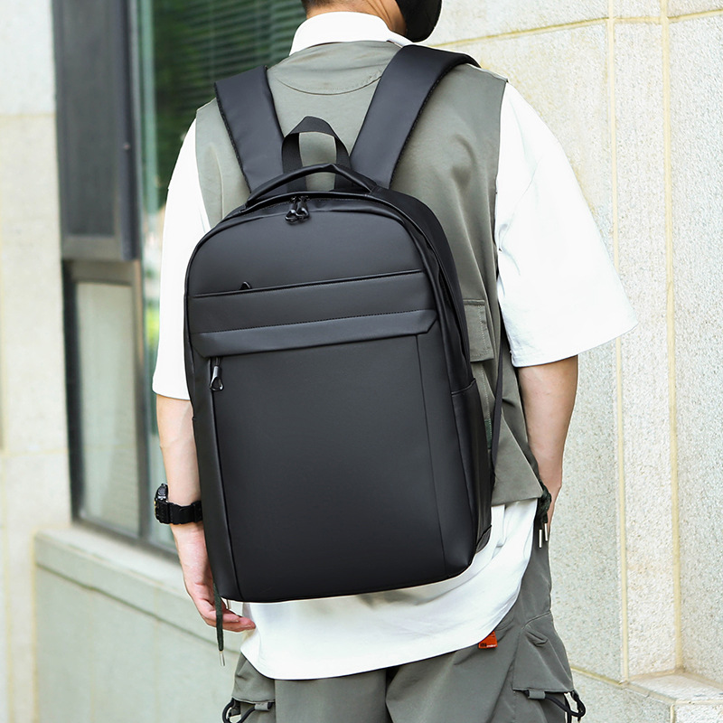 Wholesale of new cross-border business backpacks, simple and casual school bags for middle school students, large-capacity commuting computer bags for men details Picture