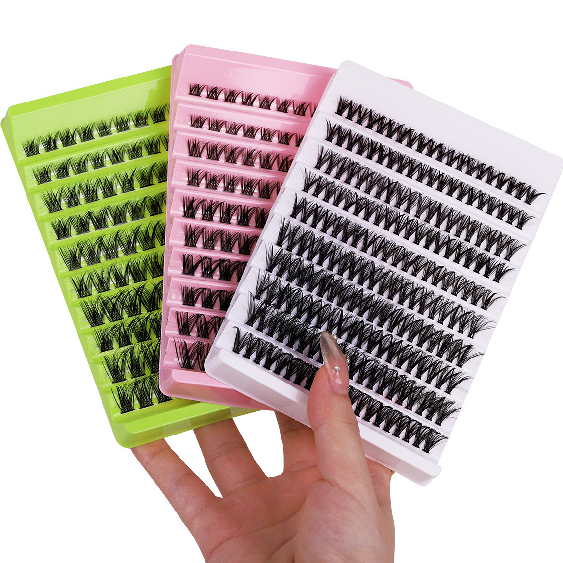 Cross-border segmented false eyelashes, 200 clusters of large-capacity European and American single clusters, 40P thick DIY self-grafted eyelashes details Picture