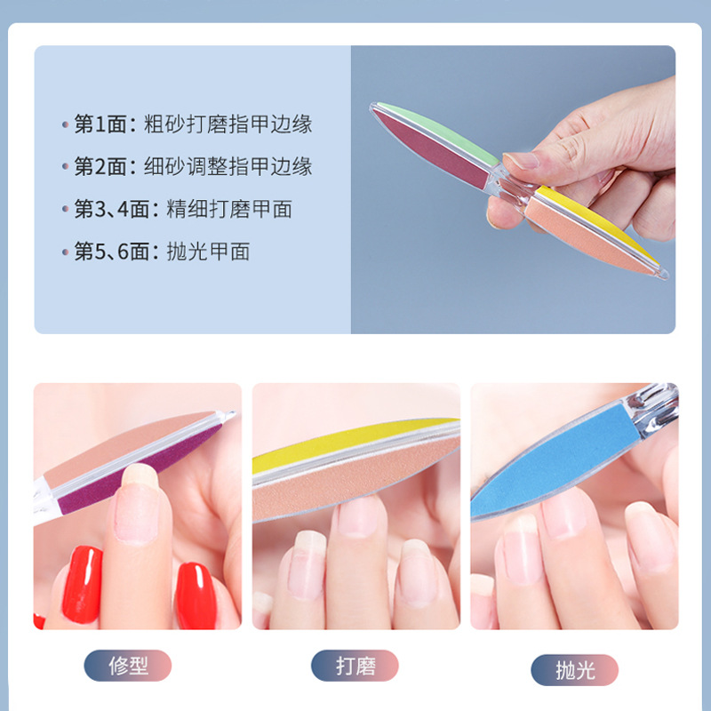 LMLTOP nail polish file strip, 6-sided nail file, single set, beauty salon nail polish grinding tool C0305 Specification drawing