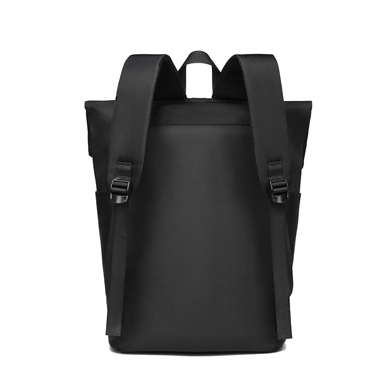 Cross-border best-selling rolled-up backpacks, men's casual travel bags, Korean style trendy large-capacity Oxford cloth schoolbags details Picture
