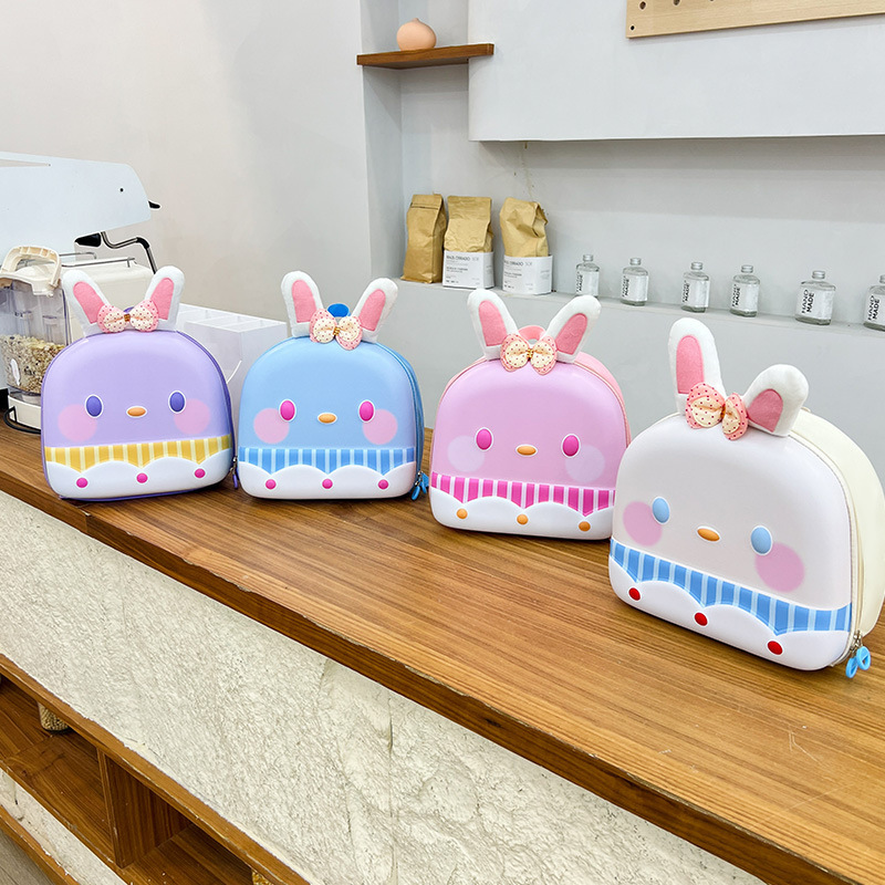 New children's backpacks, kindergarten schoolbags, small class cartoon cute little rabbit portable hard shell backpacks details Picture