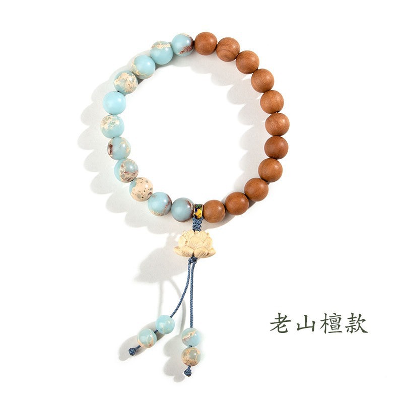 Chinese-style Shoushan stone bracelet, new Chinese-style lotus, golden silk sandalwood, holding Zen, green sandalwood prayer beads, black sandalwood prayer beads bracelet, female 311 Specification drawing