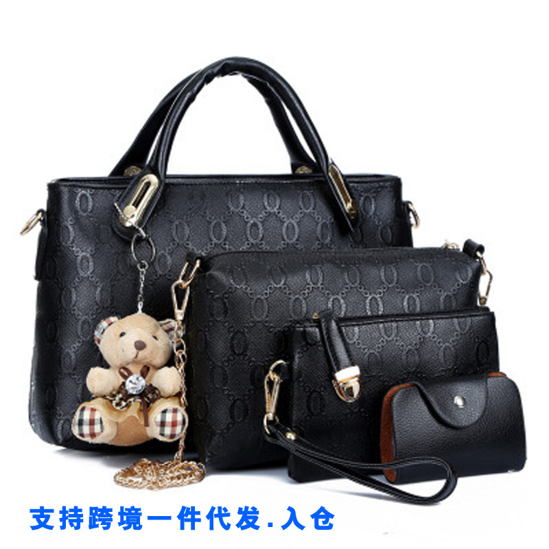 New Bear four-piece set, European and American trend women's single-shoulder bag, crossbody and hand-carry bag, cross-border one-piece delivery worldwide details Picture