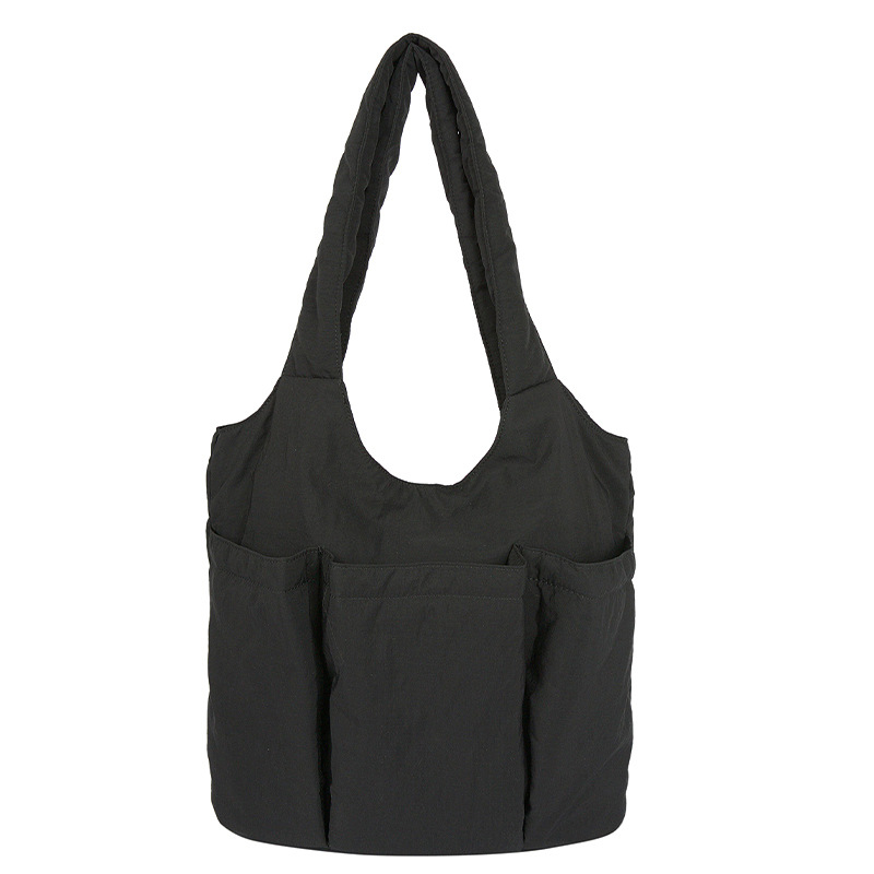 Single-shoulder underarm bag, large-capacity tote bag, versatile nylon fabric bag for women, new pleated multi-pocket commuter handbag Item Picture