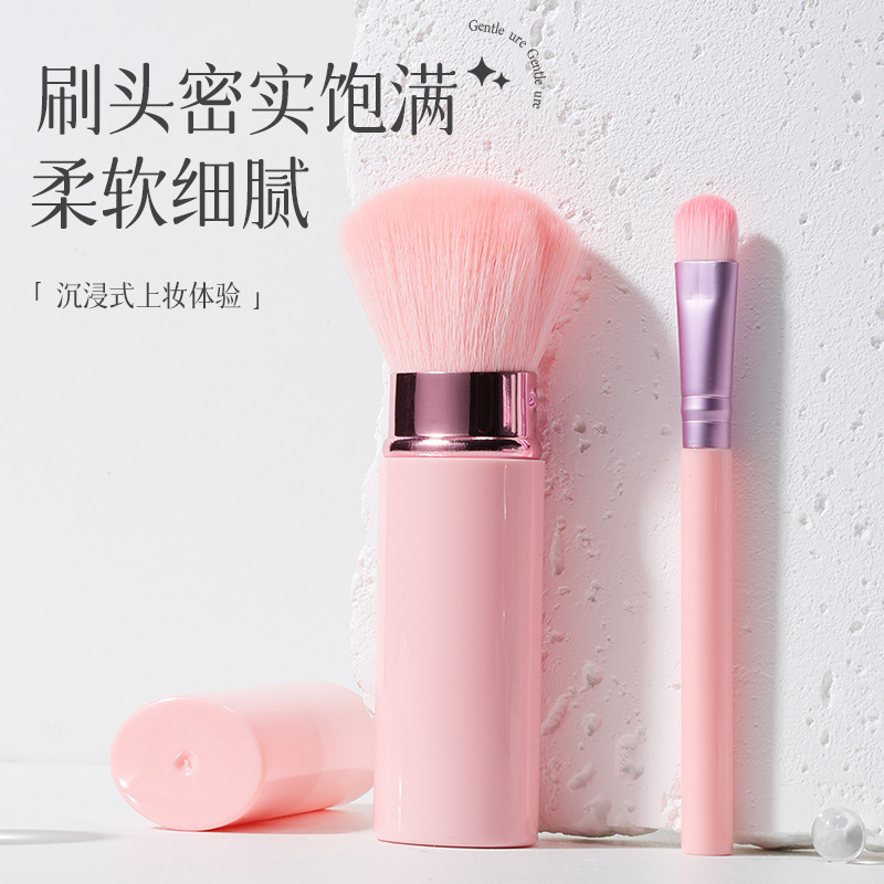 LMLTOP Makeup Brush 2-piece extendable Loose Powder Brush Foundation Brush Eyeshadow Brush Set LLT29 details Picture