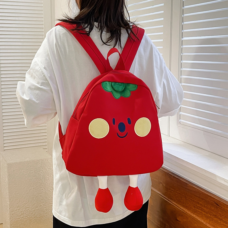 Cute cartoon children's backpacks, canvas bags, large-capacity Japanese-style soft girl student backpacks, backpacks manufacturer full figure