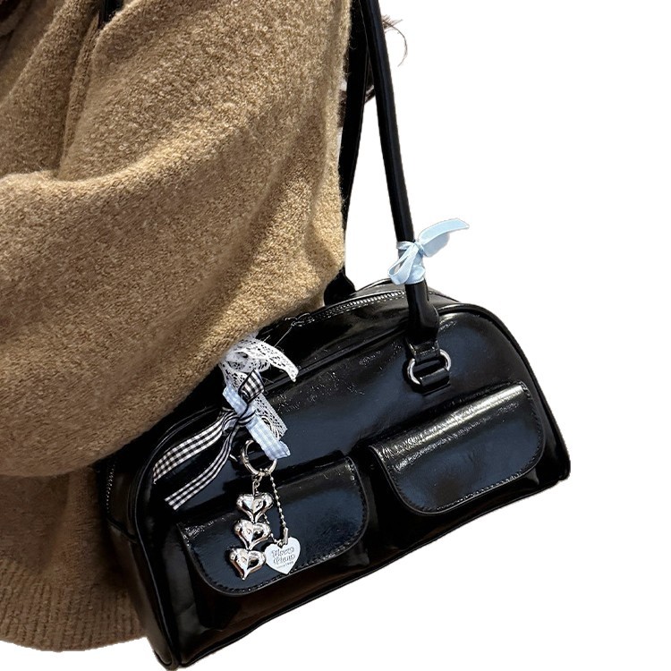Yunzhen's same style Maillard commuter bag for women, Spring/Summer 2025, retro and versatile single-shoulder bag with large capacity Item Picture