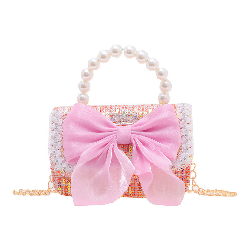 Children's bow tie children's clothing matching bag, cute coin purse 2024 new sequined hard shell crossbody bag, girls' princess bag Item Picture