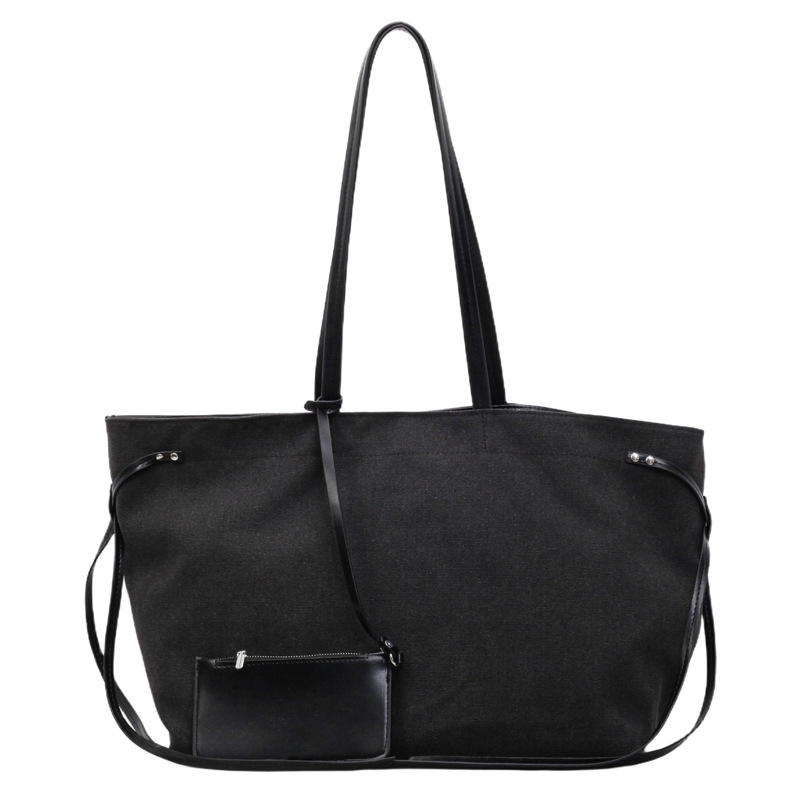 Niche design large-capacity tote bag 2025 new simple and versatile shopping bag, laid-back style canvas underarm bag Item Picture