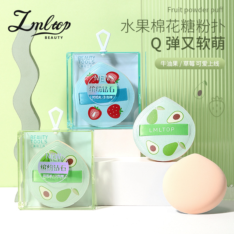 LMLTOP Cute Fruit Marshmallow Cushion Powder Puff Larger Teardrop-shaped Foundation Liquid Makeup Powder Puff SY234 details Picture