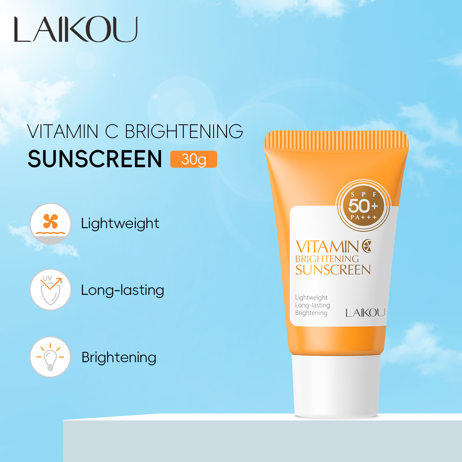 LAIKOU Vitamin c sunscreen Hydrating and Moisturizing Primer 30g Factory Stock, one-piece consignment full figure