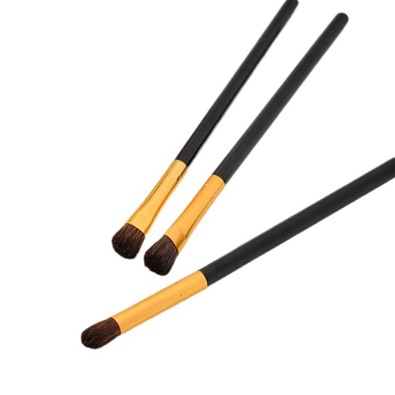 A complete set of animal hair makeup brushes, beginner's 3-piece horse hair set, new eyeshadow brush wholesale, portable beauty tools Item Picture