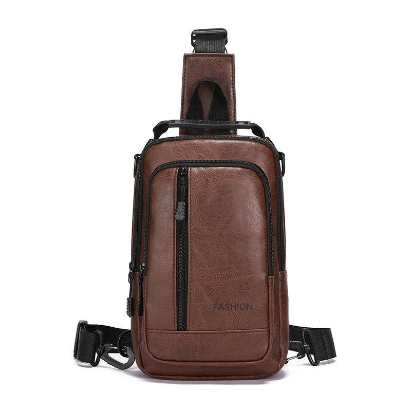 Men's 2025 new multi-functional large-capacity chest bag, backpack, single-shoulder chest bag, commuting water-repellent crossbody chest bag Item Picture