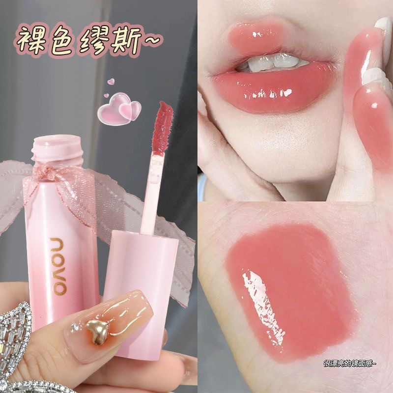 NOVO Water Gloss Colored Ribbon Lip Gloss, Water Gloss Mirror Glass Lip gloss, waterproof and non-stick to the glass, affordable student lipstick details Picture