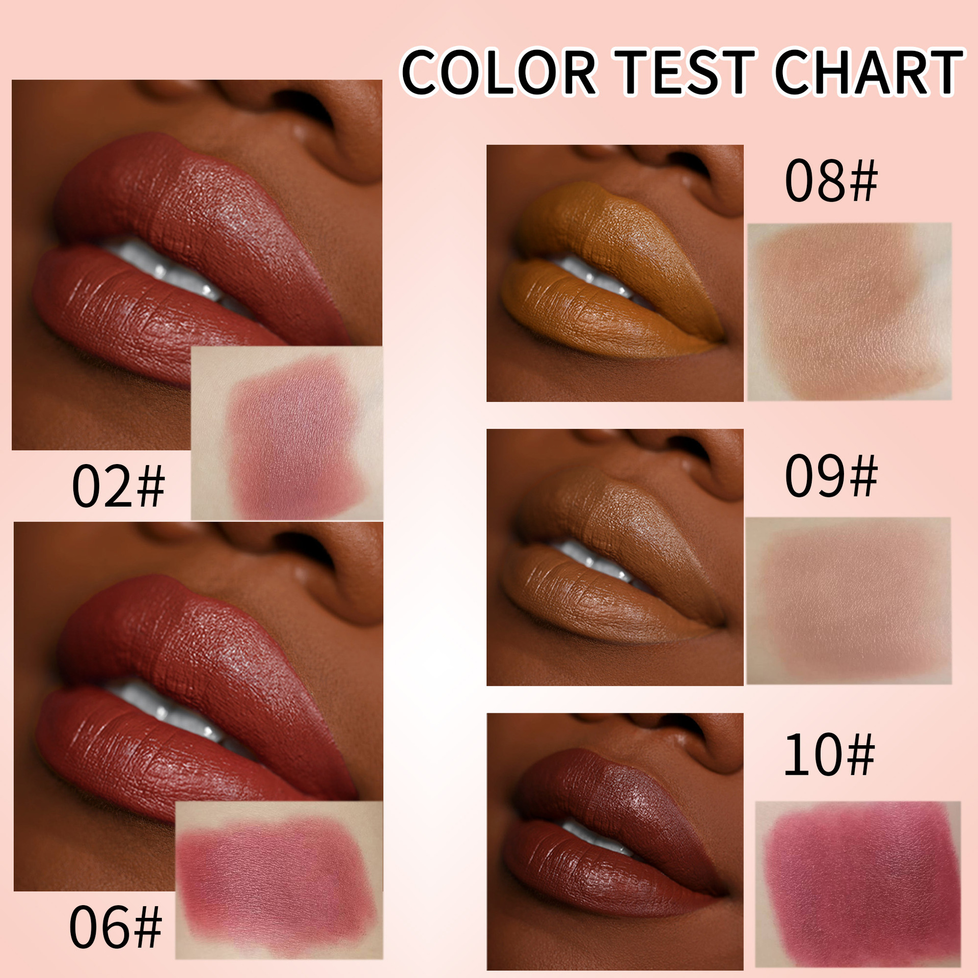 Cross-border makeup 5-color matte nude lipstick is not easy to stick to cups, waterproof and does not fade. The velvet matte lipstick is easy to apply details Picture