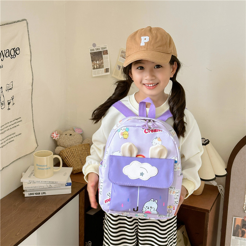 New kindergarten schoolbags for small and middle classes, cute cartoon cloud rabbit children's backpacks for export Specification drawing