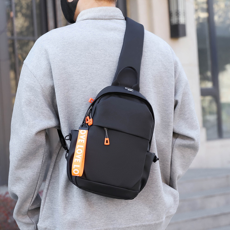 New men's chest bag, crossbody bag, fashionable small bag, cross-border multi-functional waist bag, water-resistant chest bag, outdoor sports details Picture