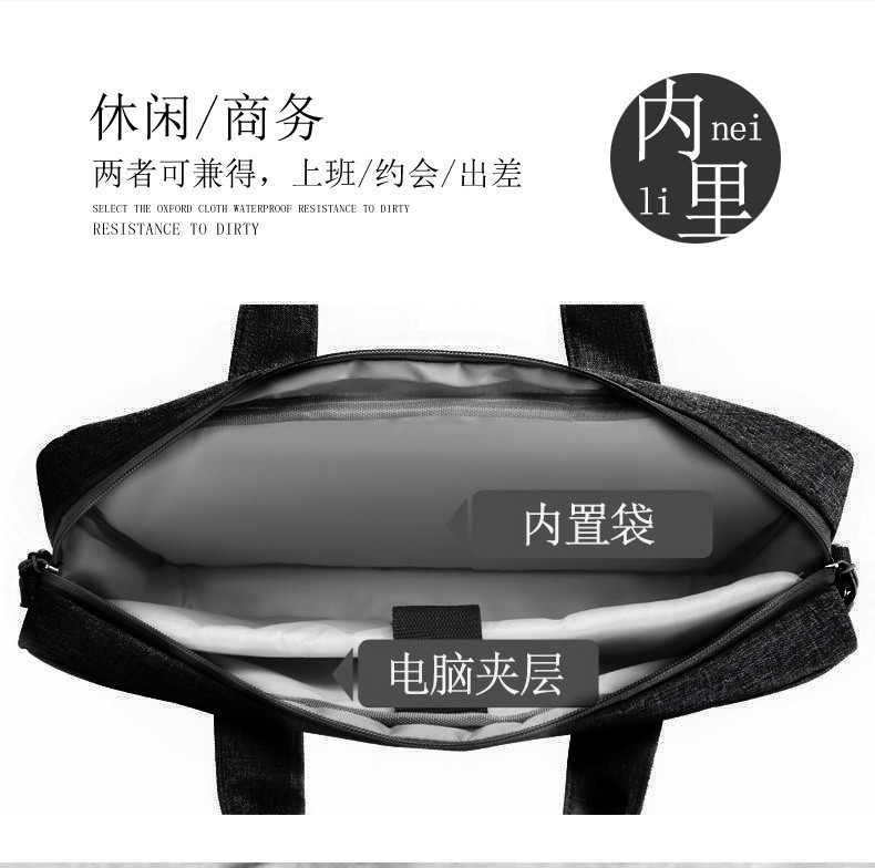 Cross-border spot wholesale of large-capacity waterproof Oxford cloth crossbody 16-inch handle briefcase 15 laptop bag Application Scenario