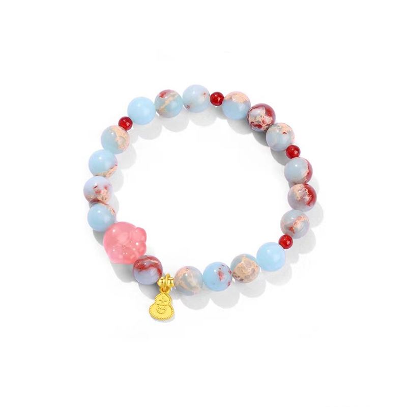 Natural salt source agate bracelet for women, fresh and sweet, auspicious card hand, niche design, high-end feel, Shoushan stone bracelet wholesale 441 Item Picture