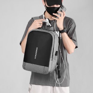 Backpack with large capacity and high-end feel, men's high-end feel, laptop bag, casual business travel bag details Picture