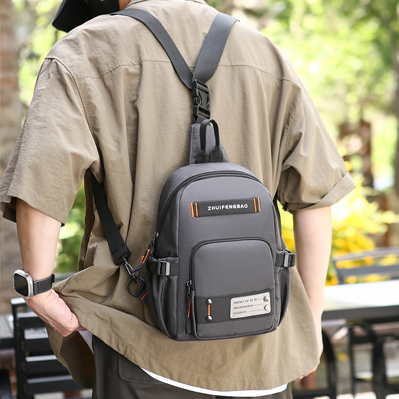 Amazon cross-border men's chest bag, outdoor single-shoulder travel crossbody bag wholesale, multi-functional dual-purpose commuting backpack Specification drawing
